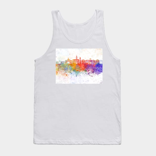 Athens GA skyline in watercolor background Tank Top by PaulrommerArt